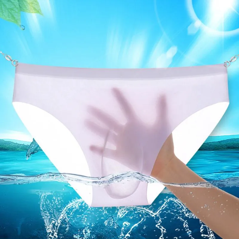 

1 PCS 5 Styles Men Transparent Solid Color Briefs Low-Rise Ice Silk Panties Male Seamless U Pouch Underwear Comfortable Shorts