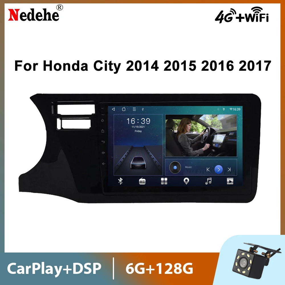 Автомобильная магнитола на Android 11 мультимедийный плеер для Honda City 2014 2015 2016 2017