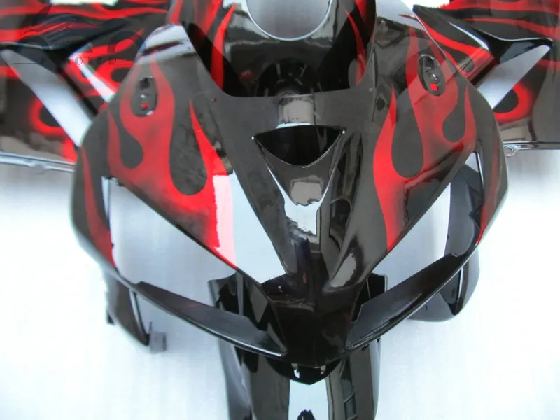 OEM впрыска обтекателя комплект, пригодный для Honda CBR600RR 2005 2006 CBR 600 RR 05 06 Обтекатели наборы Красного пламени в черном корпусе JK12