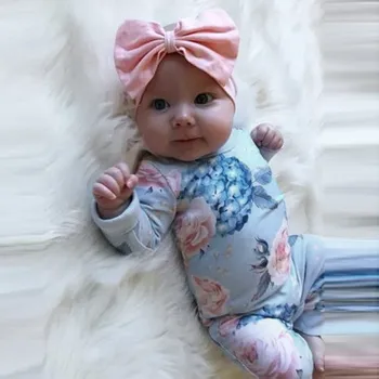 

2019 New slim Casual Cotton Baby kids Girls Warm Cotton Flower Long Sleeve Cardigan+Long Pants Clothing Sets 902