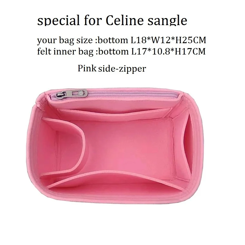 pink side zipper S Сумка для туалетных принадлежностей для девочек, сумка для хранения косметики из войлока, органайзер, сумка-Органайзер, дорожная косметичка - Цвет: pink side zipper S