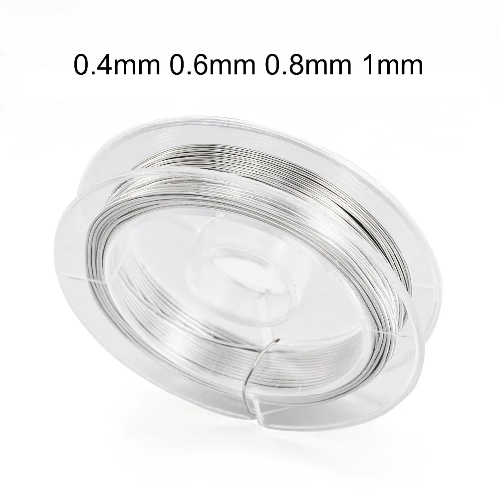 Шнурок из нержавеющей стали с родиевым покрытием для бусин 20 м 0 4 мм 6 8 1 шнурок