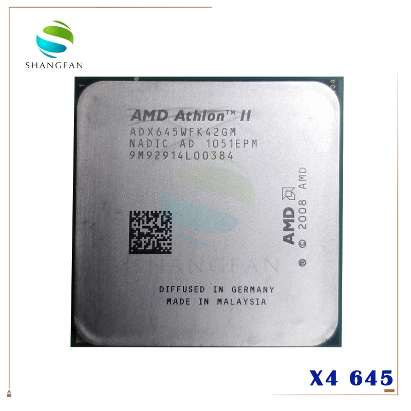 Процессор AMD Athlon X4 645 3 ГГц четырехъядерный ЦПУ процессор ADX645WFK42GM 95 Вт Разъем AM3 938pin