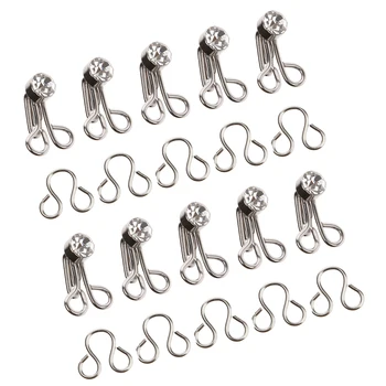 

10 Sets Rhinestone Hook And Eyelets Clasp Tool Collar Hook For DIY