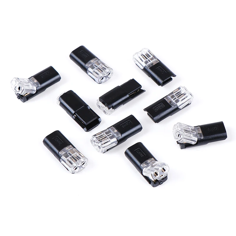 

10pcs 2pin Pluggable Spring Scotch Lock Wire Connector for 18-24AWG Wire Quick Splice Connector Cable Crimp Terminal Blocks