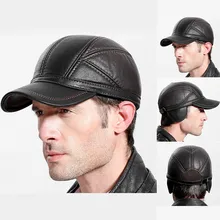 Зимняя мужская кожаная повседневная шапка, утолщенная шапка для среднего возраста, зимние шапки для мужчин, шляпы Зимние шапки для мужчин, сохраняющие тепло зимой# Y5