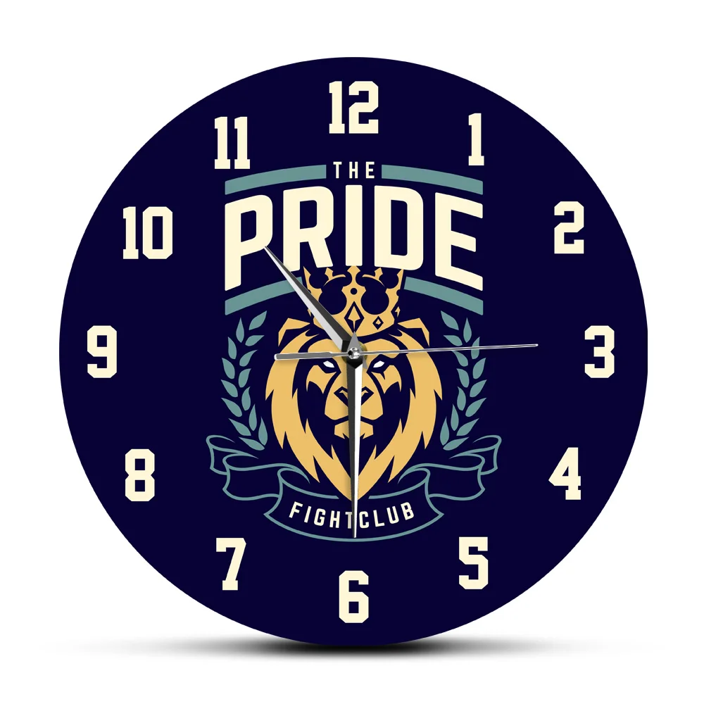 

The Pride Lion Head Fightclub Decor Hanging Clocks Modern Design Animal Wildlife Acrylic Printed Non Ticking Quartz Wall Watch