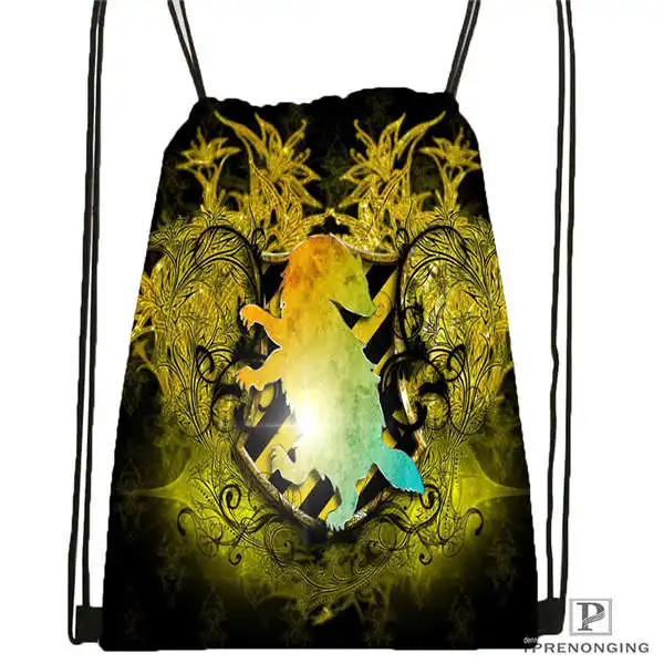 Drawstring Backpack Custom hufflepuff-@ 02-походная сумка на шнурке милый рюкзак для детей(черная спинка) 31x40 см#180611-03-127 - Цвет: Drawstring Backpack