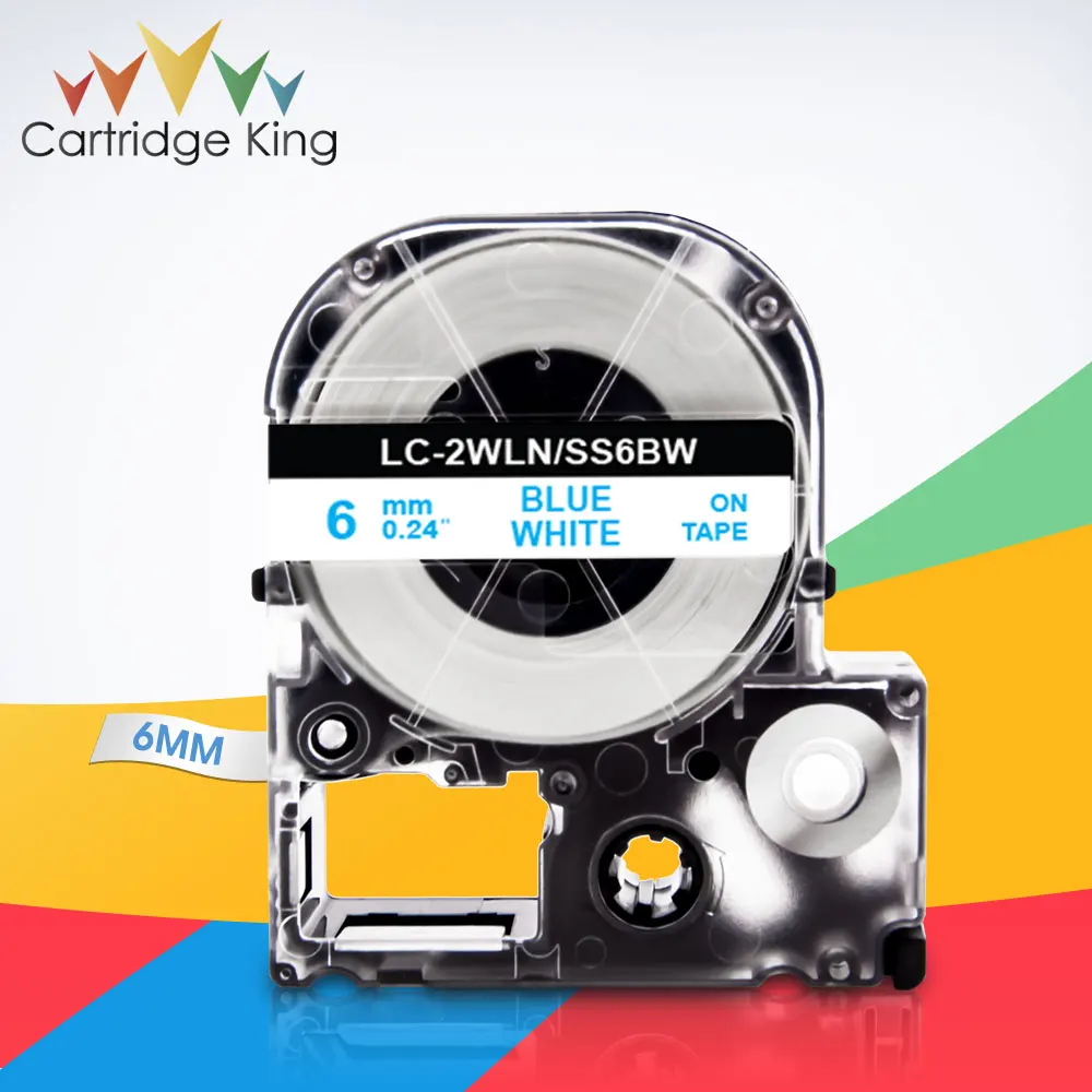 

Синий на белом SS6BW LV-4WLN 6 мм * 8 м этикетки ленты для Epson King Джим TepraPro C410 LW-400 LW-400L LW-K400L лента этикеток для принтера