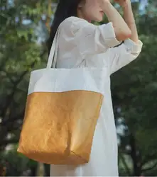 Модная подходящая по цвету водонепроницаемая сумка dupont для мытья бумаги, Экологически чистая сумка для покупок, черная, белая, желтая