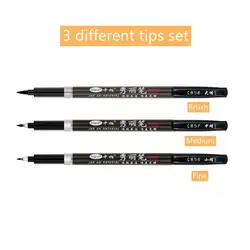 Calligraphy Pen Set - Fine, Medium & Brush Tips for Artistic Writing and Drawing (3 different tip set)