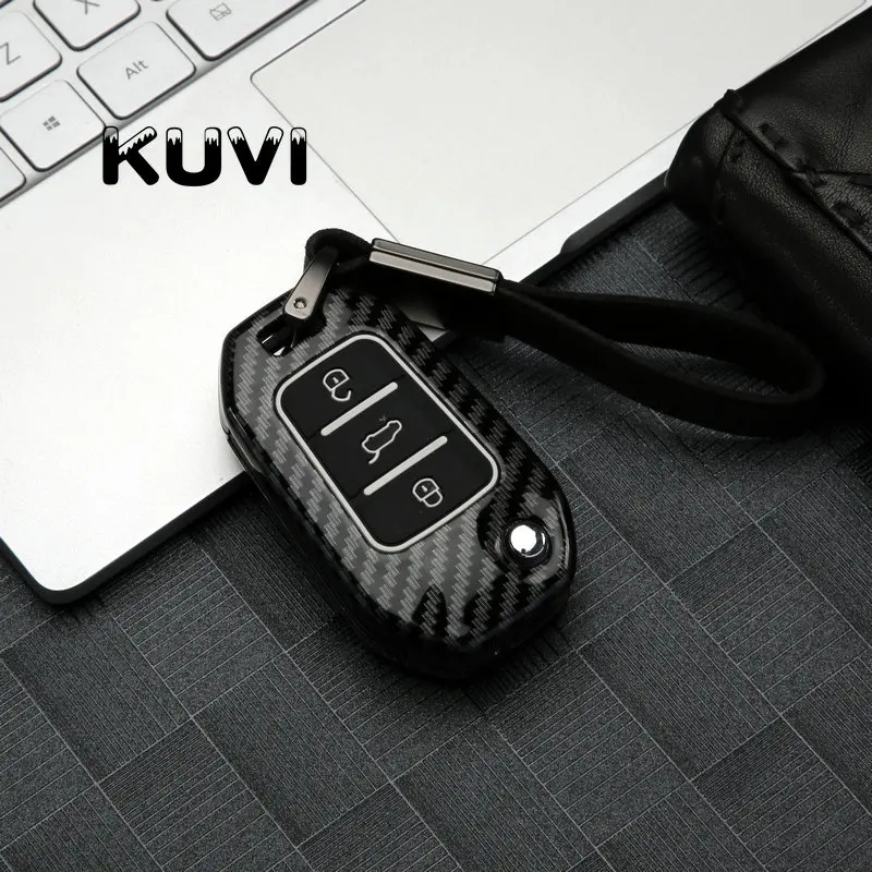 Carbon Fiber Zinc alloy For Citroen C4 CACTUS C5 C3 C4L Peugeot 508 301 2008 3008 408 key Case Bag Holder Cover car styling | Автомобили и