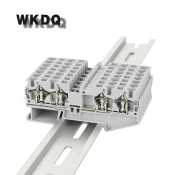 

10pcs ST-2.5-QUATTRO Four Connections Spring-cage Quattro Spring Load Din Rail Terminal Block Connector