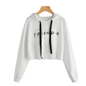 

Print Letter Crop Top Hoodie 2020 Women Summer Spring Sweatshirt Casual Cropped Hoodies Short Hoody Long Sleeve Female Clothes