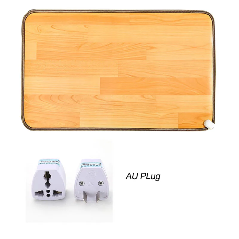 A add AU PLug Зимний коврик для ног с подогревом, офисный теплый коврик для ног, термостат, грелка для дома, теплый пол, ковер 50x30 см - Цвет: A add AU PLug