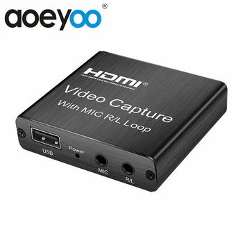 

AOEYOO HDMI Video Capture Card 4K For GameLive Streaming with Loop Output and MIC L/R Output Video Recording Video Recording