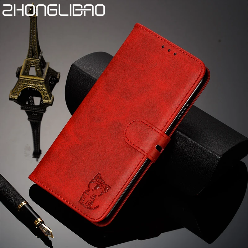 

Embossing Cute Cat Luxury Wallet Flip Leather Case for Huawei P30 P20 Mate 20 Pro Lite Y6 Y7 PRO 2019Magnetic Card Stand Cover