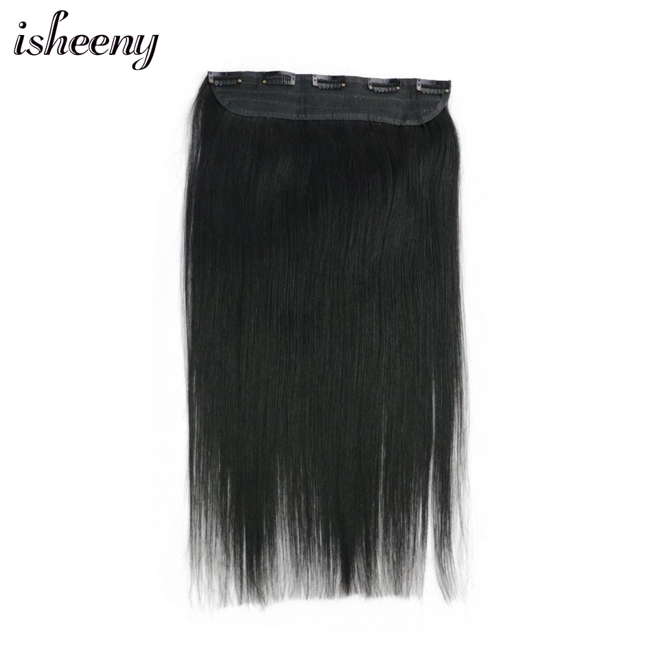 

80g 90g 100g Remy Hair One piece Set 5 Clip-in 100% Human Hair Extensions Natural Straight Hair 14" 18" 22"