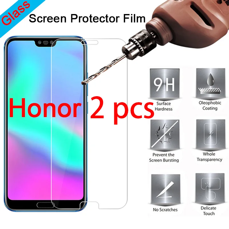 

2 pcs! Tempered Protective Glass on Honor 10 9 Light Lite Note 10 8 Smartphone Screen Protector for Huawei Honor Play View 10