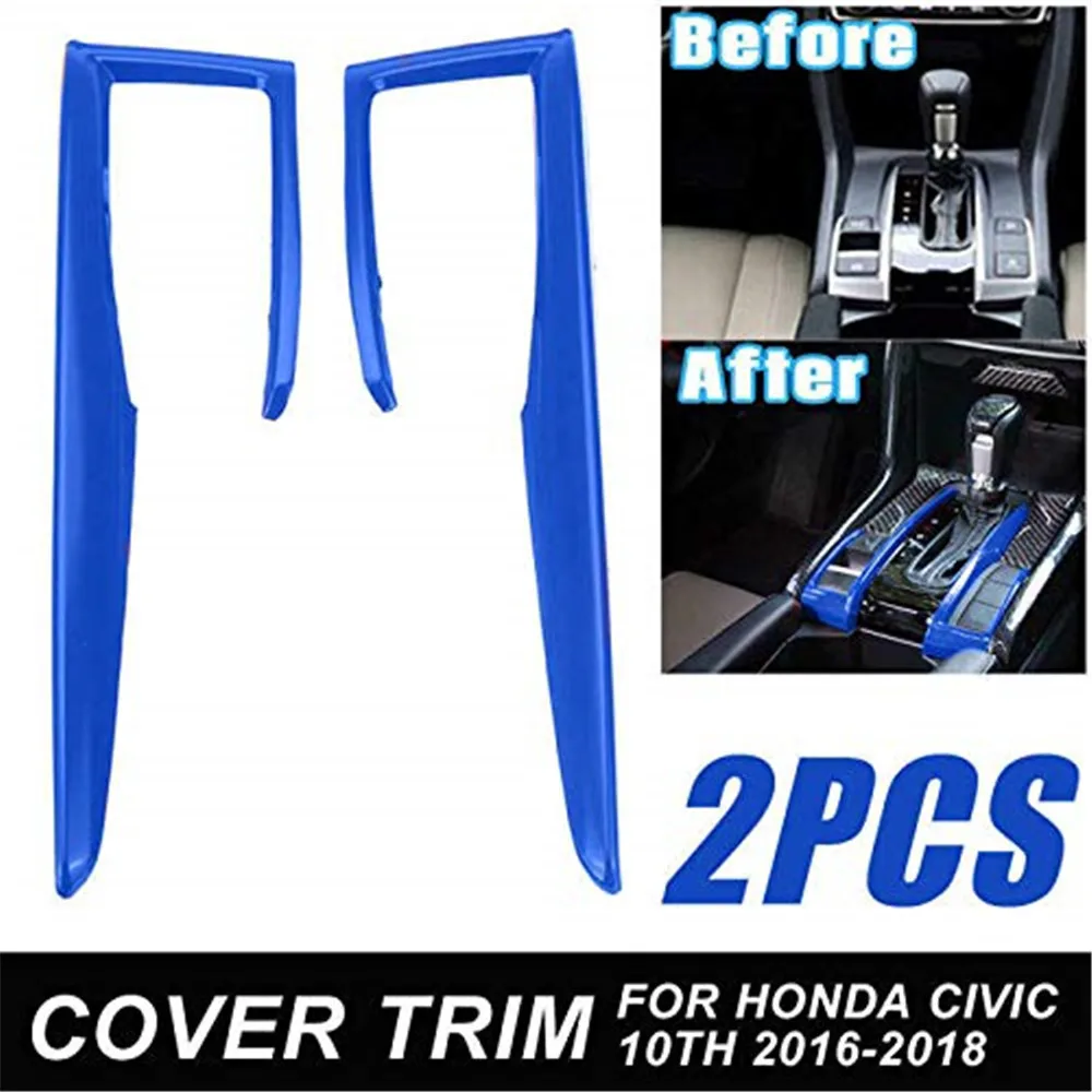

2 PCS /Set Carbon Fiber Gear Shift Frame Cover Trim for Honda Civic 10th 2016 2017 2018 Carbon Fiber Convenient Life Cover Trim