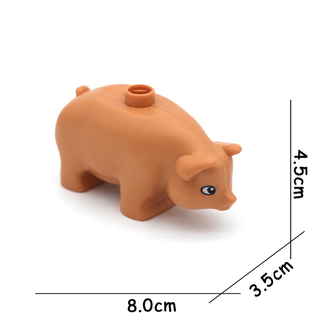 Big Size Building Blocks Animal Accessories Farm Figures Pig Rabbit Chicken Duck Dog Cat Bird horse Cow Sheep DIY Toys Gifts Pig