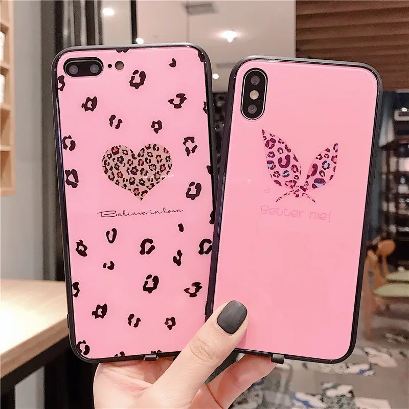

Sound Control LED Flash Phone Case For iPhone 6 6S 7 8 Plus Luxury Calls Flash Tempered Glass Cover Case For iPhone X XS MAX XR
