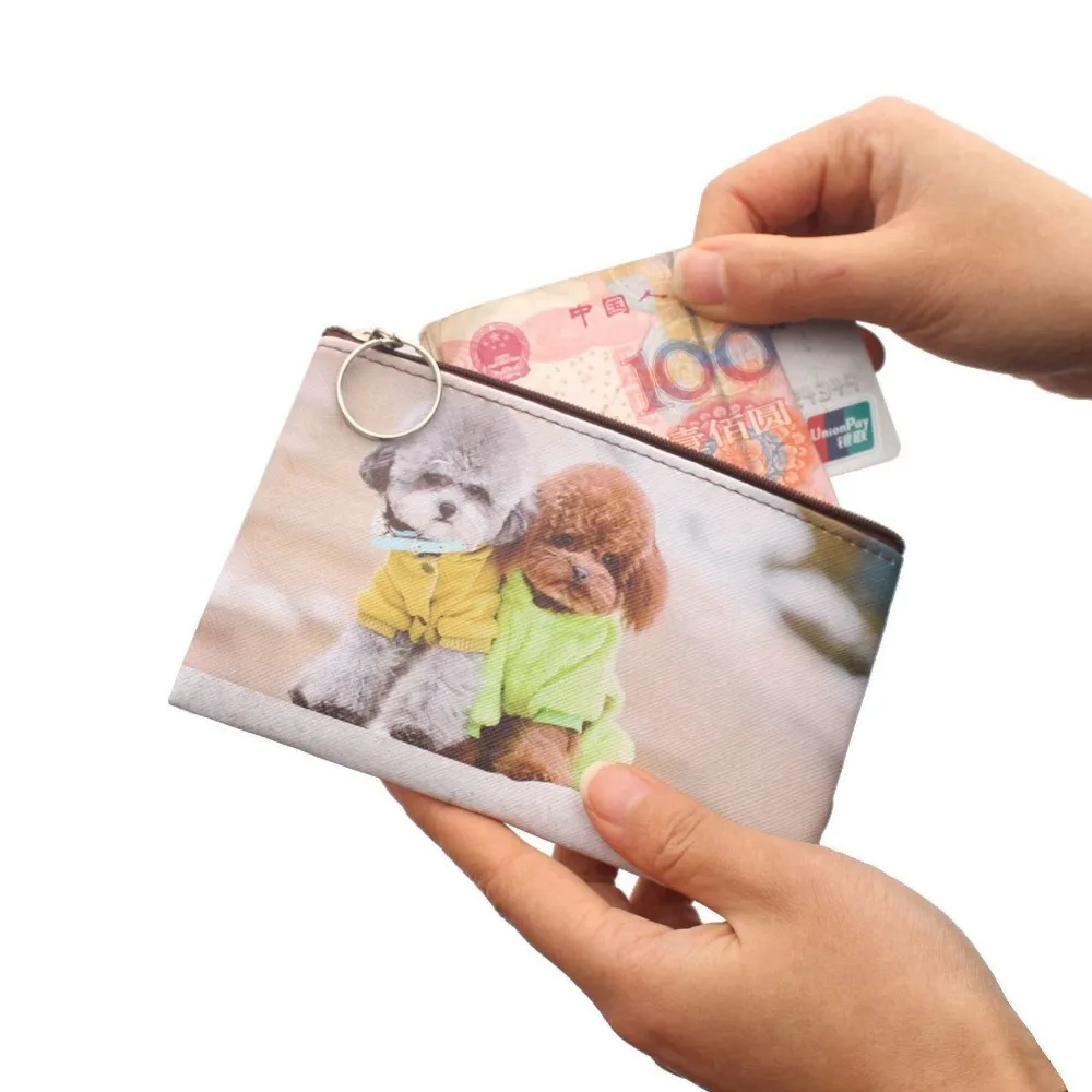 New Cartoon 3D Dogs Coins purses Women mini wallet girl wallet bag ladies zipper coin purses children's pouch small Thin wallets