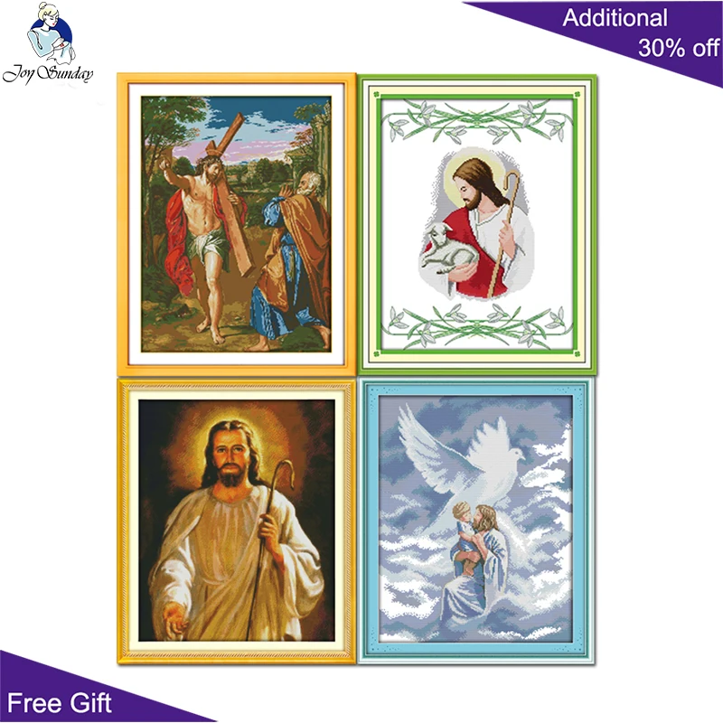 Вышивка крестом Joy Sunday Jesus R429(4)R512R530(5)R564 14CT11CT домашний декор крест с ангелами|joy