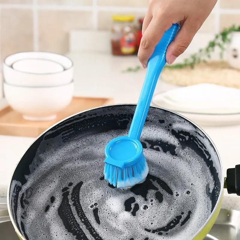 Hangable Long Handle Soft Fur Washing Pot Brush Strong Decontamination Multi-purpose Kitchen Stove Cleaning Tools | Дом и сад