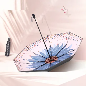 

Summer Small Black Umbrella Series Sunny Rain MANUAL OPEN Non-automatic Anti-UV Windproof Folding Household Accessories 2019NEW