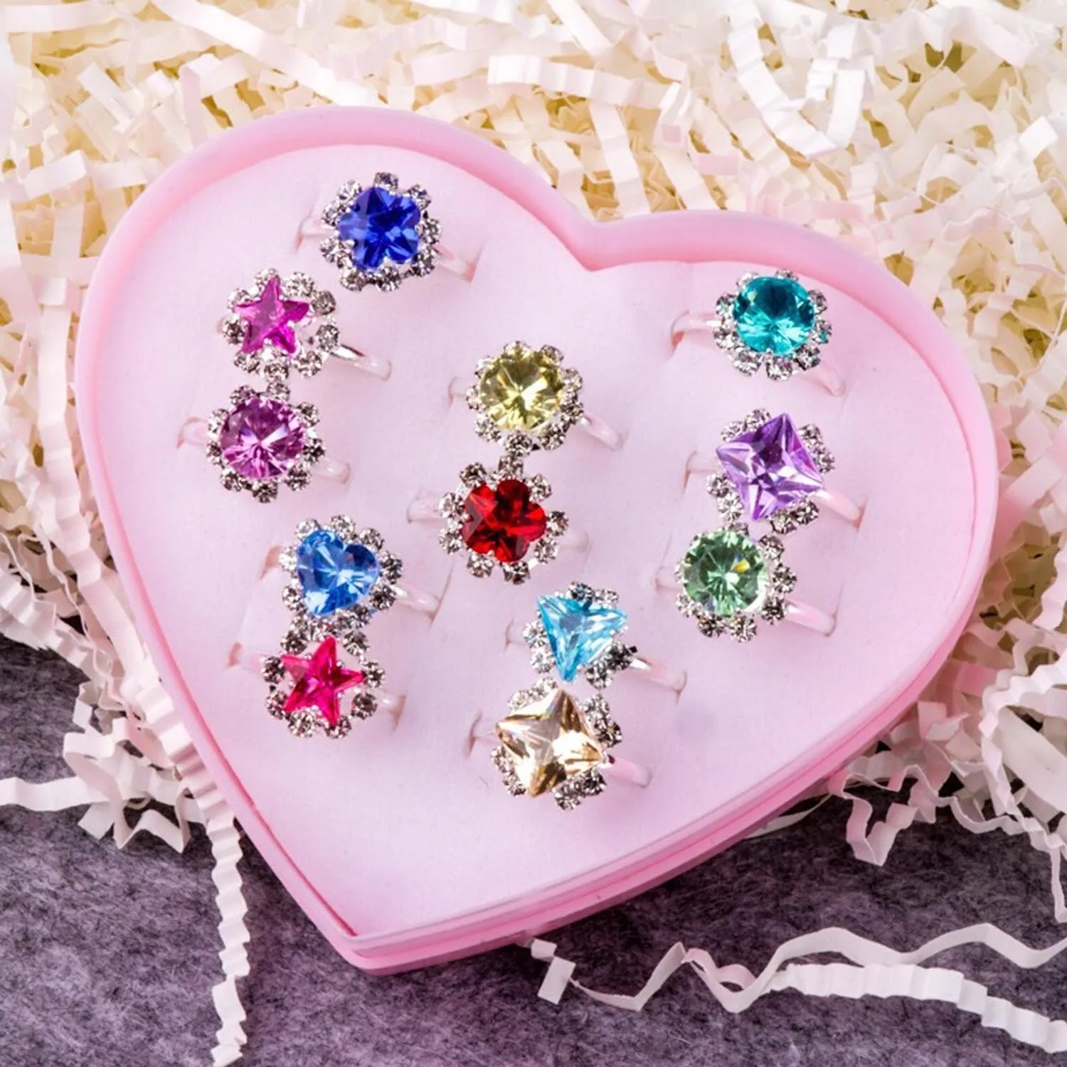 Kids Beauty Toys Cute Crystal Style Earrings Clip on Set for Childrens Dress-up Cosmetic Accessories Girls Princess Cosmetic Toy