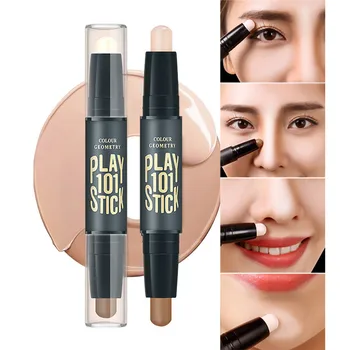 

Double-head Brighten Concealer Pen For Eyes or Face Full Cover Stick Waterproof Base Makeup Double-head High Light Rods