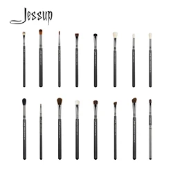 Jessup 1pc Professional Make up Brush Fibre Hair Concealer Eyeliner Blending EyeShader Lip Black- Silver Beauty Cosmetic Tool