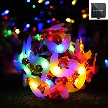

New 20/30/50/60LED Energy-light Solar Sensor Light Bee Lamp Outdoor Lamp For Garden Party Fence Patio Christmas Holiday Light