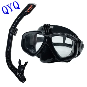 Masque sous-marin professionnel, lunettes de plongée 3/4, convient pour GoPro, petite caméra de sport, tout sec, lunettes 3/4
