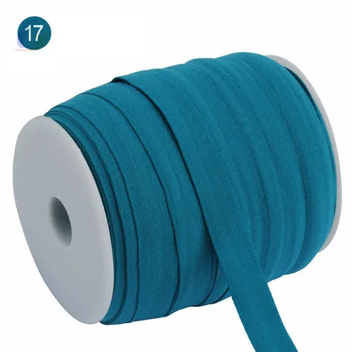 15 эластичные нитки сплошной цвет спандекс эластичная лента швейная одежда из ажурной ткани отделка талии нижнее белье аксессуар 100 м - Цвет: 17 Lake blue