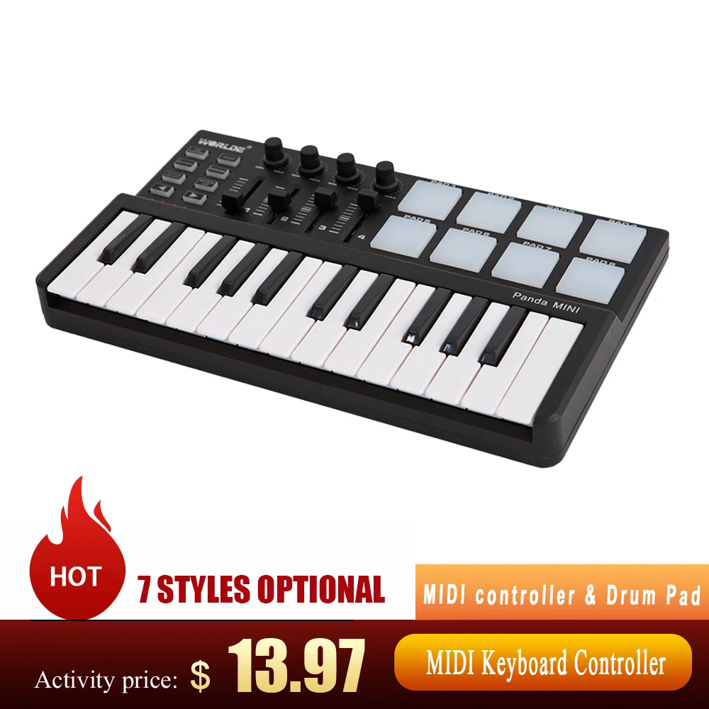 Лидер продаж на выбор панда MIDI клавиатура контроллер & барабан Pad MINI 25 Ultra