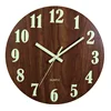 Horloge murale lumineuse de 12 pouces, horloges murales de cuisine silencieuses en bois, avec veilleuses pour salon intérieur/extérieur ► Photo 3/6