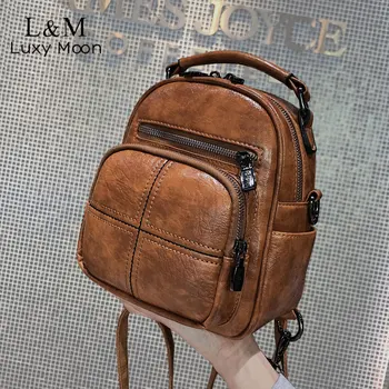 

Women High Quality Leather Bag Multifunctional Backpack Fashion Teenage Girls Mini Backpacks Shoulder Back Pack mochila XA637H