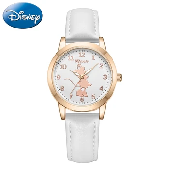 

Disney Princess Minnie Mickey Mouse Quartz Watch Leather Girl Women Waterproof Watches Teen Time Calendar Lady Clock Reloj Mujer