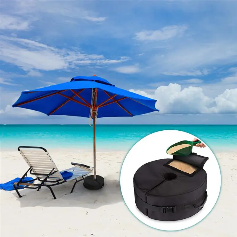 

Beach Parasol Umbrella Base Stand Outdoor Patio Umbrella Holder Round Heavy Duty Garden Sun Shelter Base Fixed Weight Sand Bag