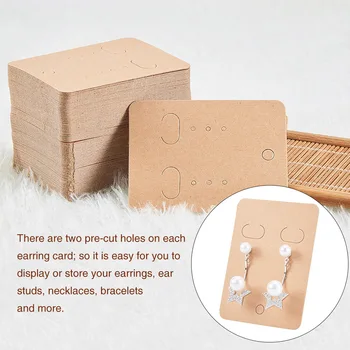 

200 PCS/Set Home Earring Display Card Mini Rectangle Paper Blank Self Seal Bag Jewelry Packaging Organizer Holder DIY Ear Studs