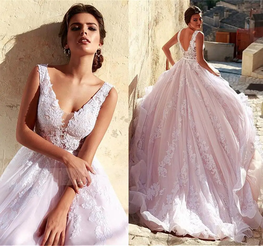 Vestido De Noiva винтажное кружевное свадебное платье с аппликацией из белого тюля вечернее платье невесты трапециевидной формы свадебные платья для невесты
