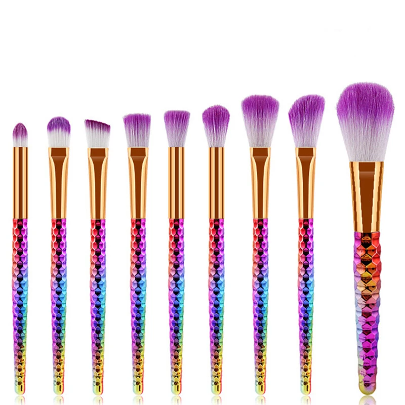 LR-Makeup 9 кистей для макияжа, набор рассыпчатых кистей для пудры, румян, тонального крема, набор для макияжа, полностью профессиональные аксессуары для красоты, макияж для женщин