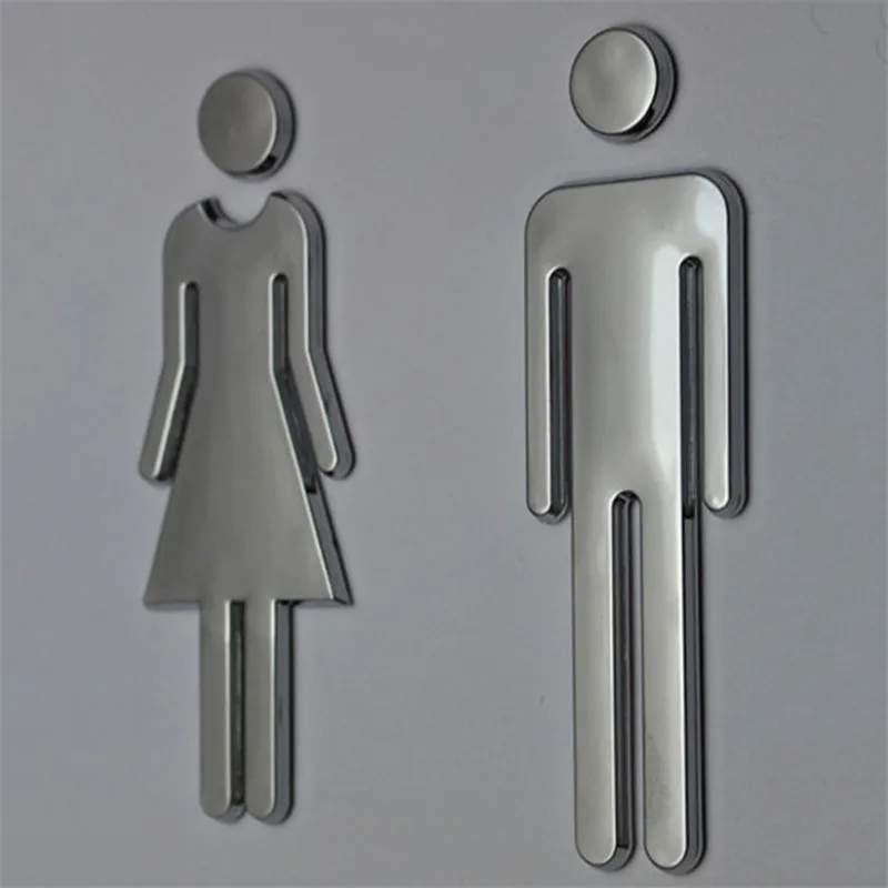 

3D DIY Woman&Man Toilet Door Sign Bathroom Restroom WC Door Sign for Toilet Door Sign Wall Sticker Decor Removable