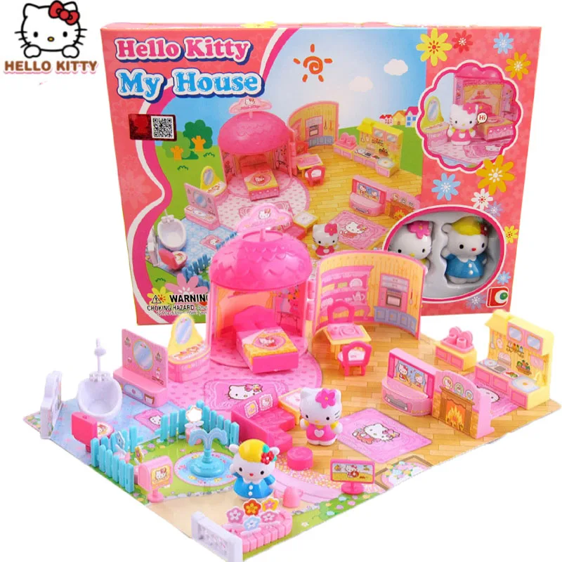 Миниатюрный Кукольный домик Hello Kitty из аниме игрушечный для девочки модель серия