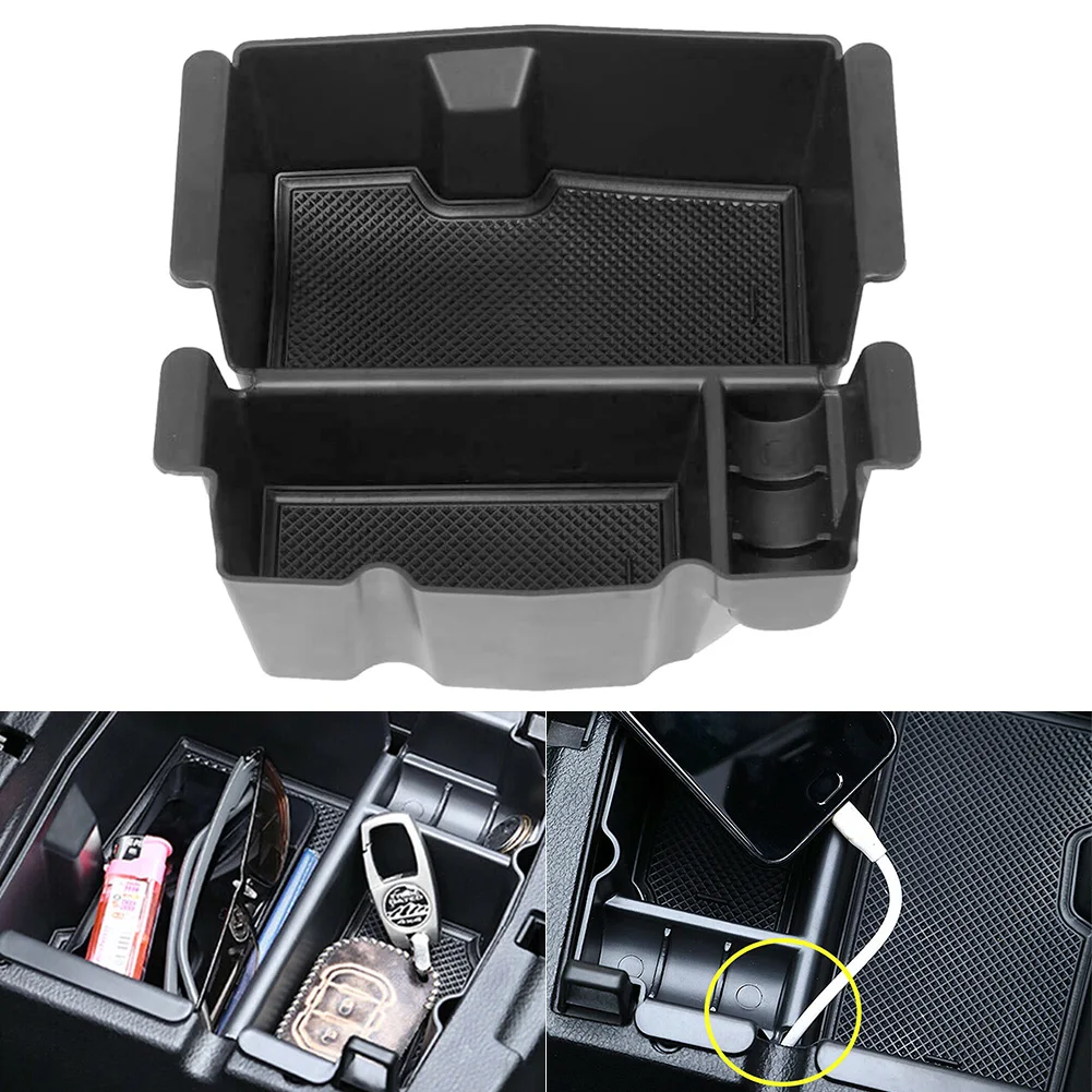 

Auto Car Armrest Box Black Storage Box For Jeep Wrangler JL/JLU 2018 2019 2020 Car Interior ABS Plastic Central Armrest Box