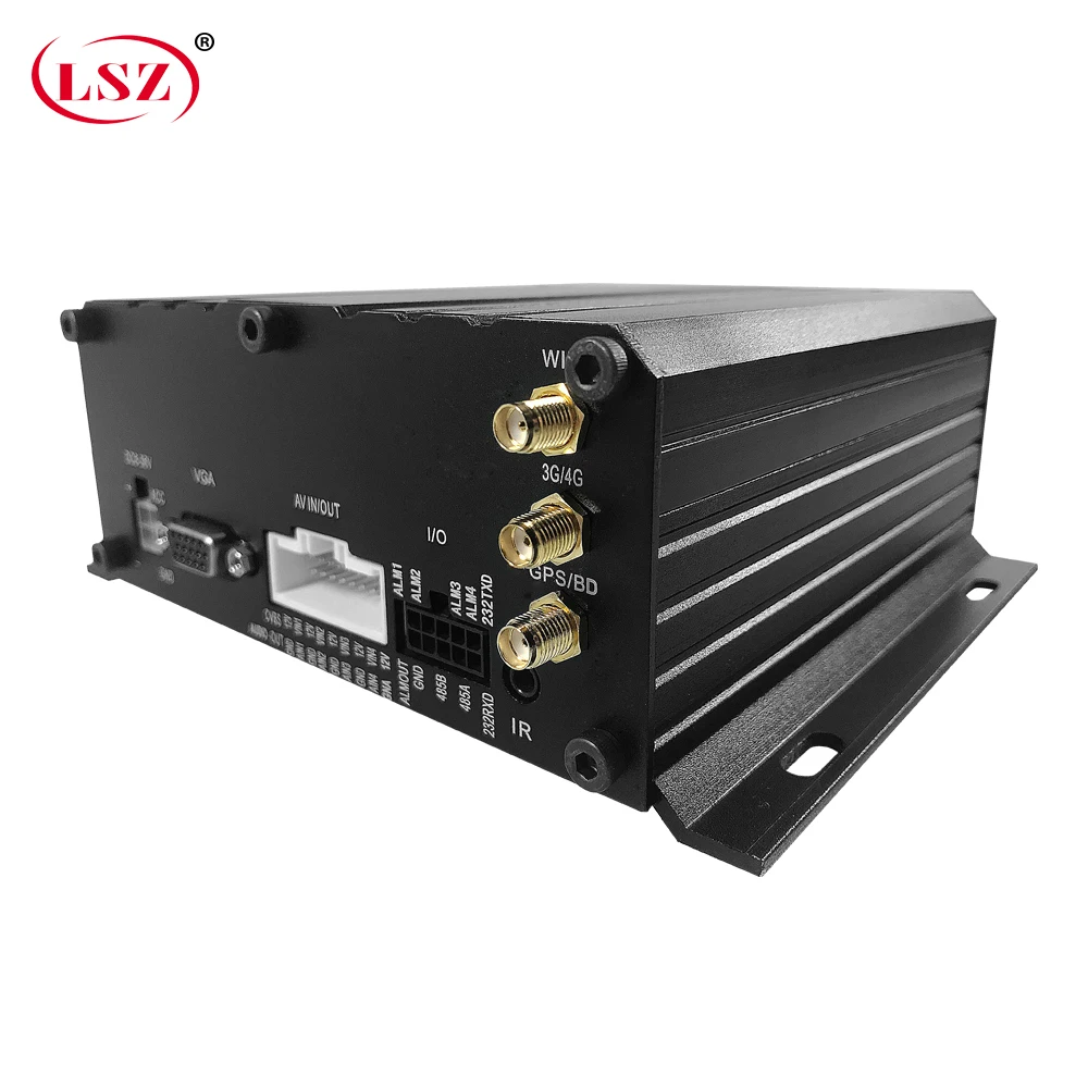  LSZ 3G GPS WIFI MDVR Control de 4 canales tarjeta SD + Grabación hdd gran voltaje DC8V-36V bus/taxi