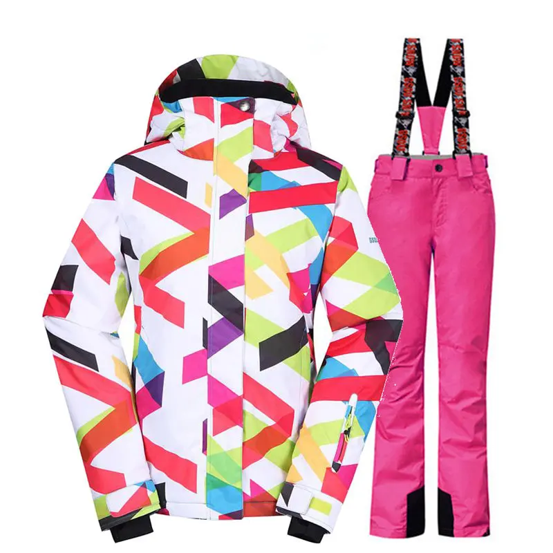 

Windproof Snow Suit Sets for Women, Skiing Jacket and Snow Pant, Outdoor Sports, Snowboarding Wear, Colorful, Waterproof, 10K