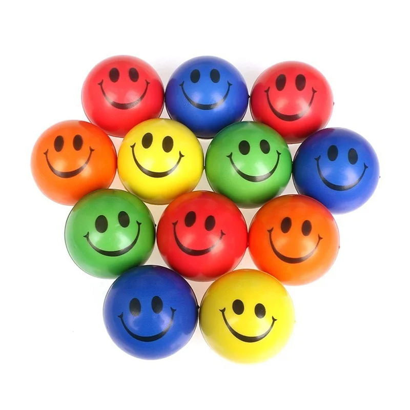 Balles Anti-stress Spongieuses De Smiley En Pu Pour Enfants Et